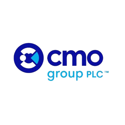 Logo of cmo group PLC on a white background